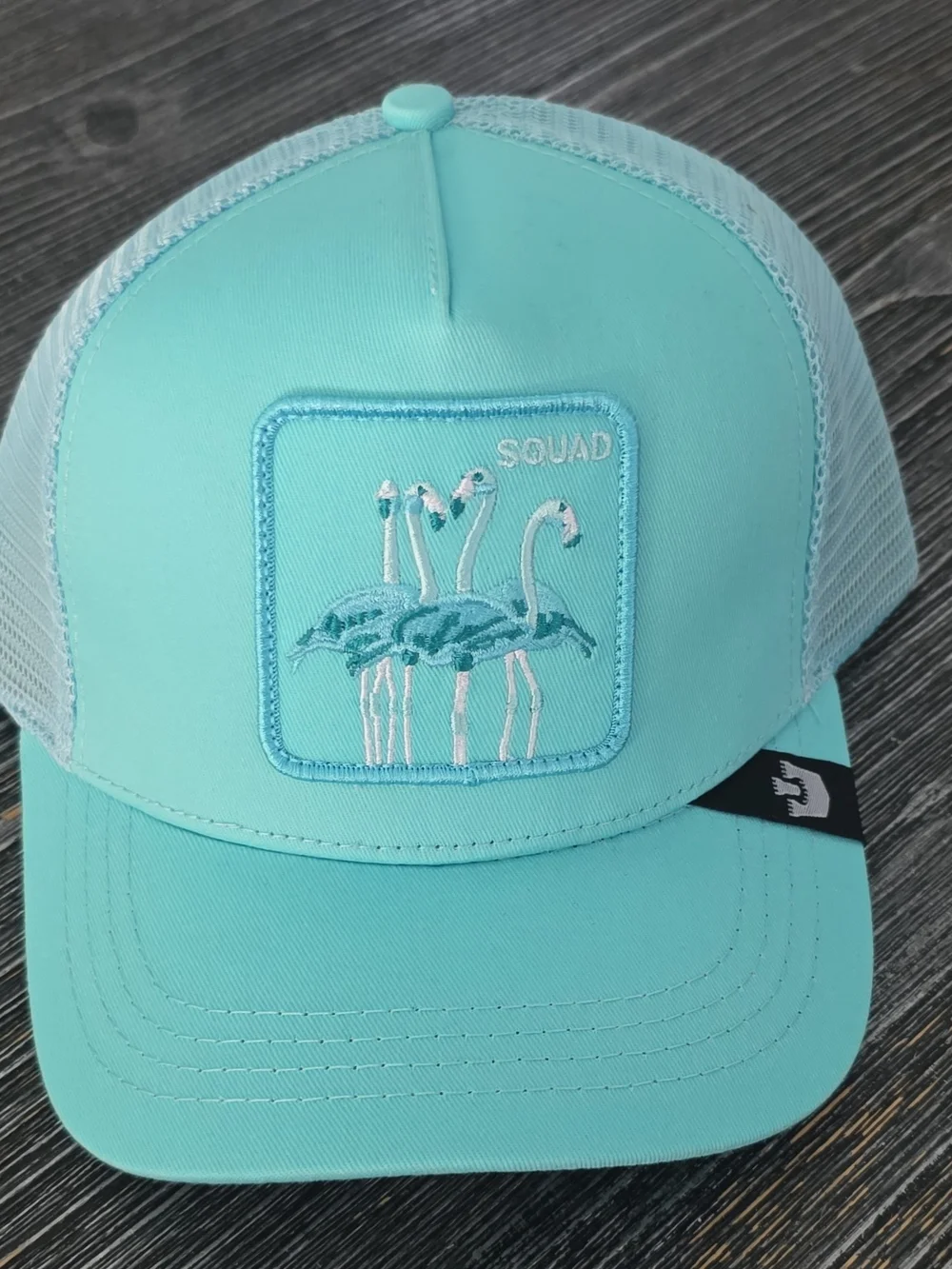 The Farm Aqua Flamingo Squad Trucker Hat